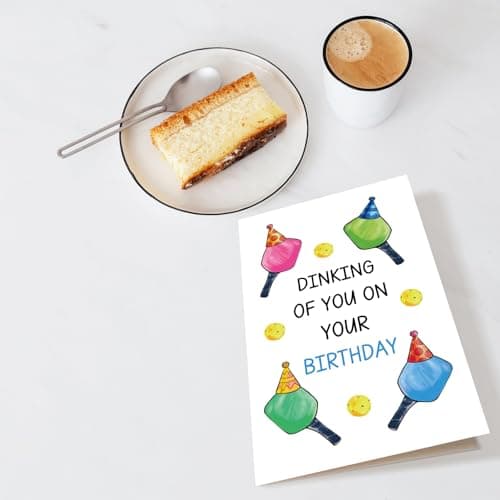 Chenive Funny Pickleball Birthday Card for Men Women, Hilarious Sport Themed Birthday Pun Card for Him Her, Dinking Of You On Your Birthday