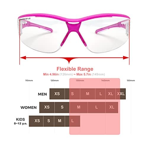 Super Flexible Lightweight Anti Fog Wrap-Around U6 Clear Shooting Safety Glasses with ANSI Z87.1 Scratch Resist