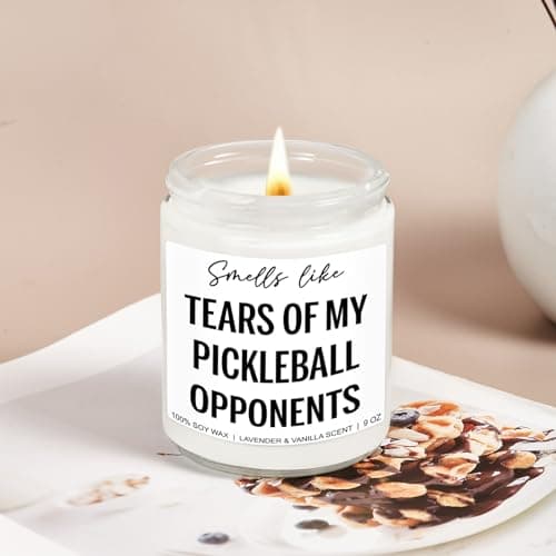 Tears of My Pickleball Opponents Candle, Pickleball Accessories, Pickleball Gifts for Women, Men, Mom, Dad - Mothers Day, Fathers Day, Funny Gifts for Pickle Ball Lovers, Players - 9 oz