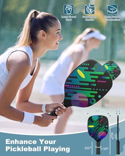 Pickleball Net Set, Portable Pickleball Set w/Wheels, 11ft & 22ft Regulation Size Pickel Ball Net, Set of 4 Balls and Paddles, Heavy Duty Frame for Backyard Driveway Outdoor