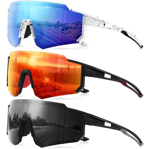 Polarized Sport Sunglasses for Men and Women, Lightweight TR90 Sun Glasses with UV Protection for Cycling Running