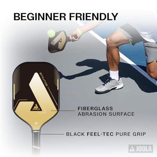 JOOLA Stratos Pickleball Paddle – Reinforced Fiberglass Surface, Honeycomb Polypropylene Core, USAPA Approved, Durable & Beginner-Friendly Pickleball Racket with Comfortable Grip