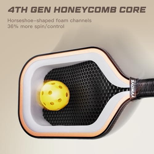 T800 Carbon Fiber Pickleball Paddles with 16mm V-Sonic IV Dynamic Core, Premium Pickle Ball Racket with Enhanced Control & Ultimate Spin, USAPA Approved