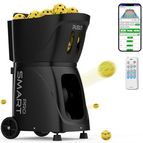 PP Smart PRO Pickleball Machine - 85+ Ball Capacity, 4-6hr Battery, 20-120km/h Speed, 26M Range, App & Remote Control, 5-45° Angle - Perfect for Training, Club & School Coaching