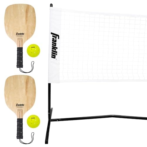 Franklin Sports Complete Half Court Size Pickleball Net Set - Includes 10ft Net, (2) Paddles, and (2) X-40 USA Pickleball Approved Balls
