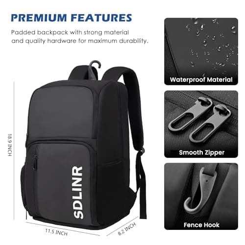 Pickleball Bag Fits 4 to 10 Paddles, Large Pickleball Backpack with Shoe Compartment and Fence Hook,Pickleball Gifts for Men Women