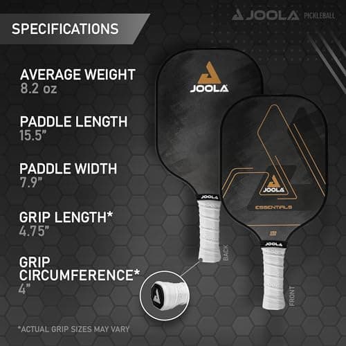 JOOLA Stratos or Essentials Pickleball Paddle – Reinforced Fiberglass Surface, Honeycomb Polypropylene Core, USAPA Approved, Durable & Beginner-Friendly Pickleball Racket with Comfortable Grip
