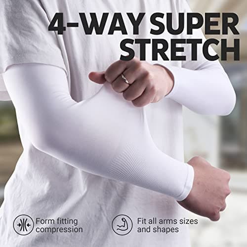 UV Sun Protection Arm Sleeves for Men & Women - Tattoo Cover Up - UPF 50 Cooling Sleeve for Golf, Cycling
