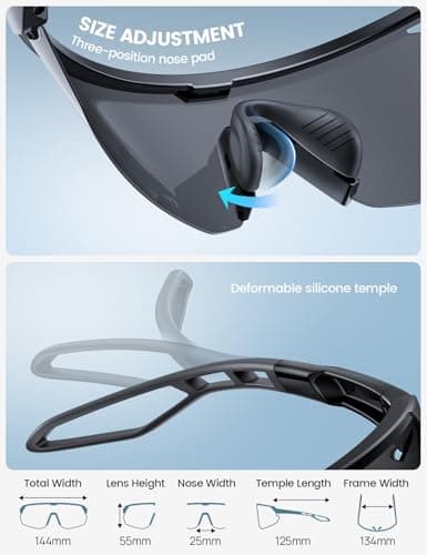 Lamicall Polarized Sports Sunglasses for Men Women, 24g, UV400 Protection Sun Glasses for Cycling Running Baseball Fishing