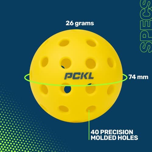 PCKL Optic Speed Pickleball Balls | Choose Indoor or Outdoor Pickleballs | USAPA Tournament Aproved | 4 Pack Crack-Resistant
