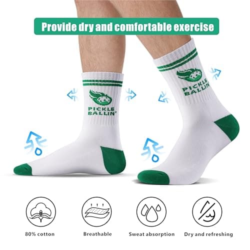 Newluck Pickleball Socks Sport,Running,Calf,Compression,Apparel,Performance Cushione,Breathable,Crew Sock for Men Women(3Pairs)