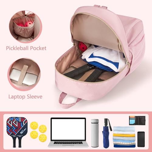 Pickleball Bag Backpack for Women Holds 4 Paddles, Large Pickle Ball Bag Pickleball Paddle Backpack for Men