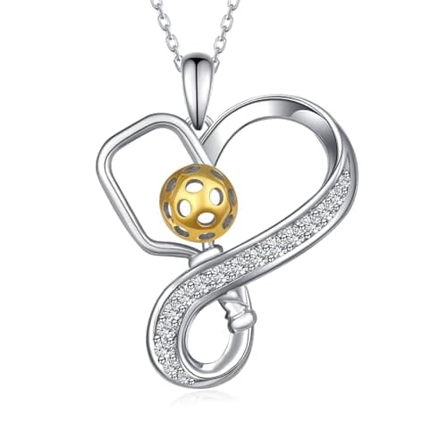 Volleyball/Tennis/Soccer/Basketball/Pcikleball/Baseball Necklace 925 Sterling Sliver Sport Necklace for Women Sport Jewelry Gifts for Sports Fans