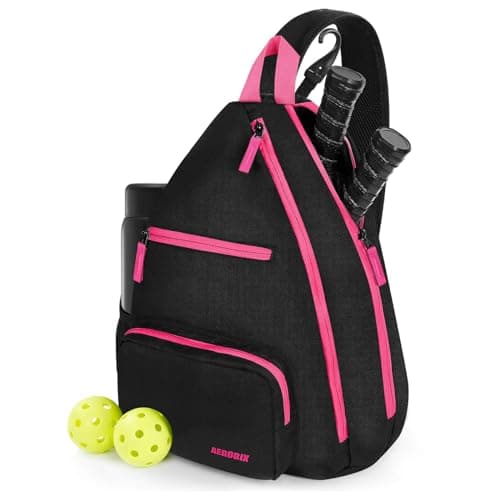 AEROBIX Pickleball Bag for Women & Men, Pickle Ball Backpack - Upgraded Zippers, Large Capacity, Padded Paddle Pocket, Adjustable Sling Bag (No Accessories)