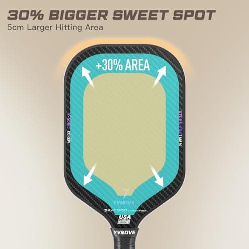 T800 Carbon Fiber Pickleball Paddles with 16mm V-Sonic IV Dynamic Core, Premium Pickle Ball Racket with Enhanced Control & Ultimate Spin, USAPA Approved