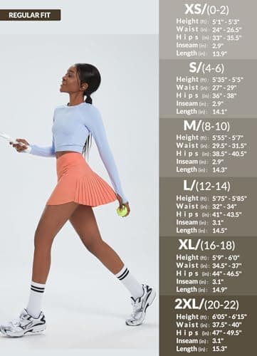 baleaf Women's Pleated Tennis Skirt Golf Skorts for Woman High Waisted Lightweight Athletic Shorts Pockets