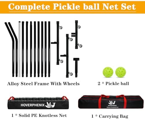 22FT Regulation Size Pickleball Net for Driveway, Outdoor Balls and Portable Carry Bag, Weather Resistance Strong Steel Frame