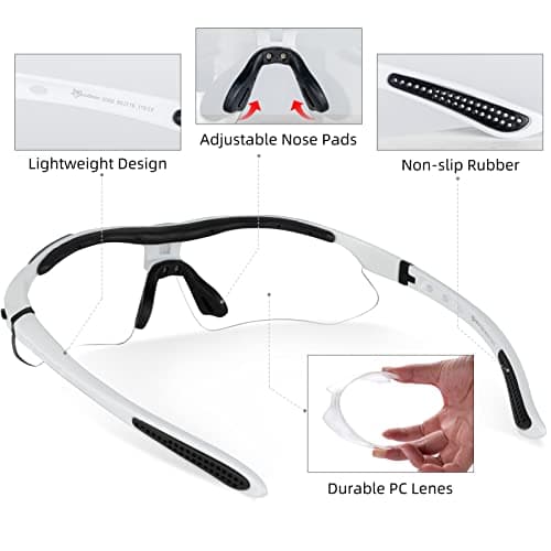 ROCKBROS Pickleball Glasses for Men & Women – ANSI Z87.1 Certified Safety Glasses, UV400 Protection & Interchangeable Strap