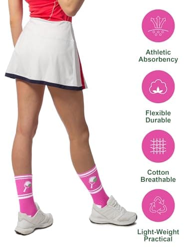 Cuffbow 8 Pairs Dink Ball Socks Performance Novelty Athletic Socks Sports Gift for Dink Ball Lovers Women Men