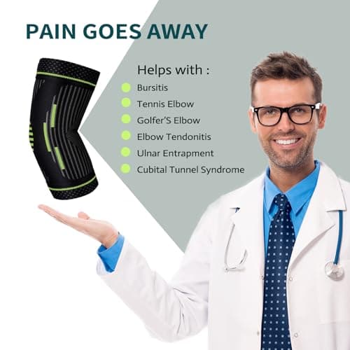Tennis Elbow Sleeve,Elbow Compression Sleeve, Elbow Brace For Tendonitis and Tennis Elbow,Golfers, Arthritis, Bursitis. Elbow Pain Relief,Weightlifting, Fit for Men & Women