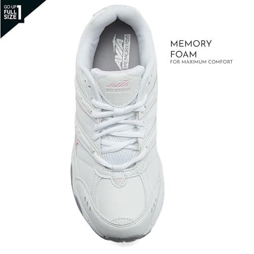 Avia Verge Womens Sneakers - Tennis, Court, Cross Training, or Pickleball Shoes for Women, Classic Black or Walking White Sneakers with Arch Support, Wide Width or Medium