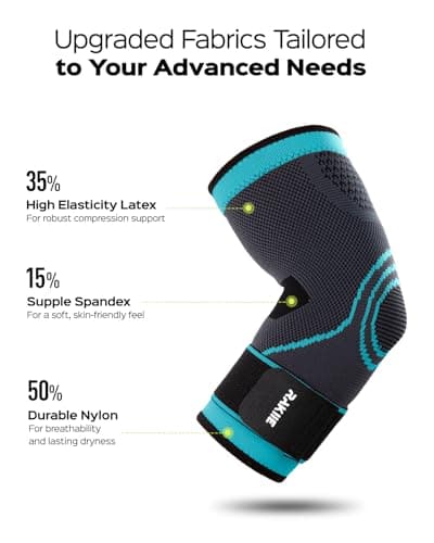 Elbow Compression Sleeve 2 Pack, Elbow Brace for Tendonitis and Tennis Elbow, Pain Relief Elbow Brace for Men & Women, Elbow Sleeve Reduce Joint Pain for Tennis, Golfer, Workouts, Blue (M)