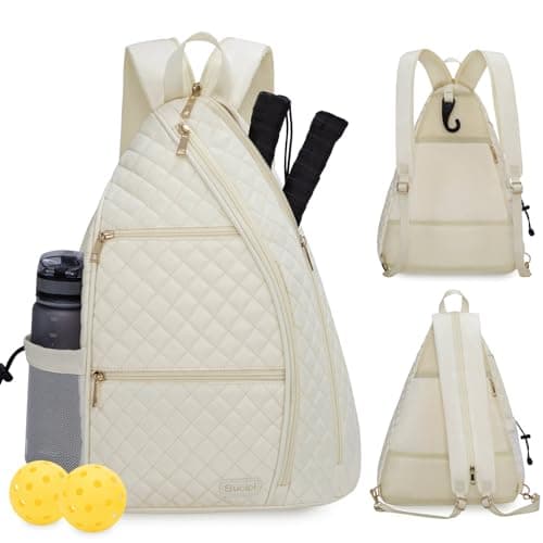 Sucipi Women's Pickleball Backpack - Quilted Crossbody Sling Bag for Tennis & Pickleball Paddle