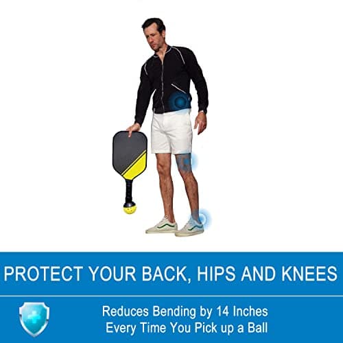 QOGIR Pickleball Ball Retriever: Easy Pick Up Without Bending Over, Fits Any Paddle
