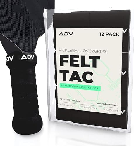 ADV Felttac Pickleball Grip Tape - Soft, Very Durable, Sweat Absorbing Pickleball Overgrip Tape - Dry & Comfortable Pickleball Paddle Grip Tape - Easy to Use & Easy to Install