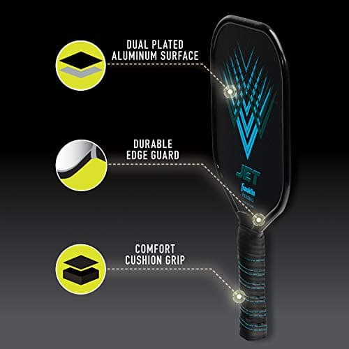 Franklin Sports Pickleball Paddle - Titus + Jet Aluminum Plated Paddles - USA Pickleball (USAPA) Approved Paddle