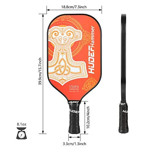 Pickleball Paddle,Pickleball Paddles Lightweight Graphite Carbon Fiber Wide Face Pickleball Paddle Racquet Rackets,Honeycomb Core,Cushion Comfort Grip USAPA Approved