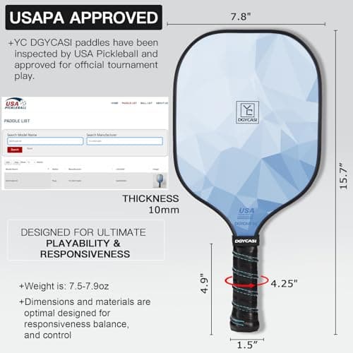 Pickleball Paddles Set of 2, 2025 USAPA Approved Pickleball Set, Fiberglass Lightweight Pickle Ball Rackets 2 Pack, 2 Outdoor Pickleball, 2 Indoor Pickleball Balls, 1 Pickleball Bag for Women and Men