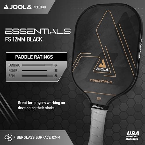 JOOLA Stratos or Essentials Pickleball Paddle – Reinforced Fiberglass Surface, Honeycomb Polypropylene Core, USAPA Approved, Durable & Beginner-Friendly Pickleball Racket with Comfortable Grip