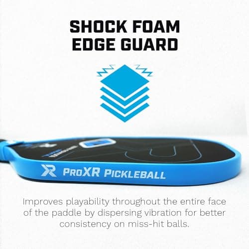 ProXR Zane Navratil Carbon Fiber Pickleball Paddle – Elongated Shape and Handle, Slim 14mm Design, Shock Foam Edge Guard, High Spin Raw Textured Surface, Midweight