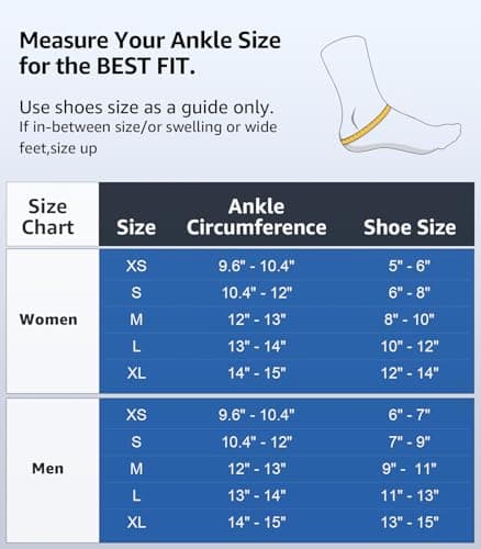 Slim-Fit Ankle Brace for Sprained Ankle, Quick Lace Up Ankle Support for Women Men With 2 Auto-Shaped Pads, Air Fabric Cool Ankle Stabilizer for Injury Recover, Running,Sports, M(12”-13”)