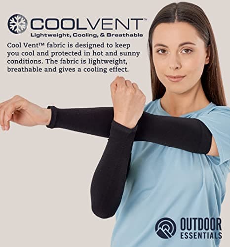 OutdoorEssentials UV Sun Protection Arm Sleeves - Compression Arm Sleeve, UV Arm Sleeves Men, Women - Golf Cooling Sleeves