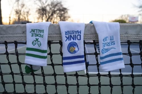 Performance Pickleball Crew Socks, Great Gift For Pickleball Lovers, Mens and Womens, One Size 8-13