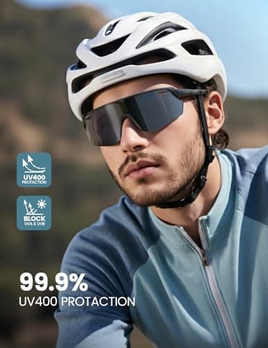 Lamicall Polarized Sports Sunglasses for Men Women, 24g, UV400 Protection Sun Glasses for Cycling Running Baseball Fishing