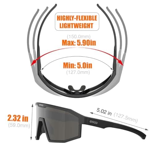 Eazyrun Polarized Small Sports Sunglasses for Youth Women, Baseball Softball Cycling Running Pickleball Padel tennis