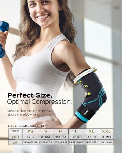 Elbow Compression Sleeve 2 Pack, Elbow Brace for Tendonitis and Tennis Elbow, Pain Relief Elbow Brace for Men & Women, Elbow Sleeve Reduce Joint Pain for Tennis, Golfer, Workouts, Blue (M)