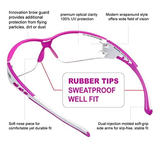 Super Flexible Lightweight Anti Fog Wrap-Around U6 Clear Shooting Safety Glasses with ANSI Z87.1 Scratch Resist