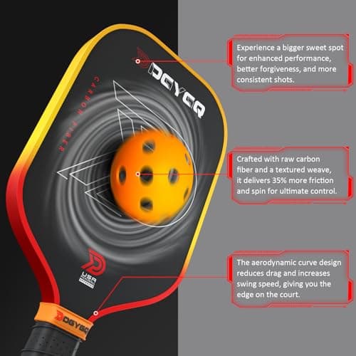 Pickleball Paddles - Professional Carbon Fiber Paddle with Honeycomb Core Pickleball Rackets - Lightweight Precision & Enhanced Shock Absorption for High Spin & Powerful Shots