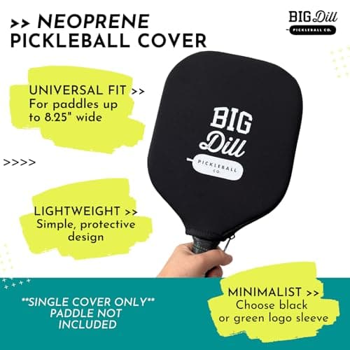 Big Dill Pickleball Paddle Cover Only - Neoprene Pickleball Paddle Sleeve, Pickle Ball Paddle Covers or Pickleball Paddle Case for Pickleball Paddles