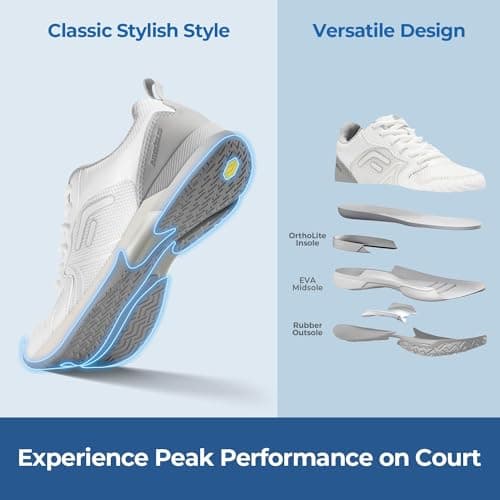 FitVille Wide Pickleball Shoes for Women Cloud-Like Lightweight Womens Tennis Shoes with Arch Support, Wide Toe Box Breathable Court Shoes for Racketball, Badminton