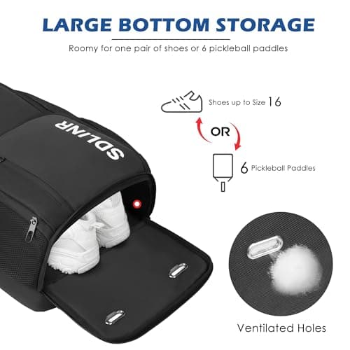 Pickleball Bag Fits 4 to 10 Paddles, Large Pickleball Backpack with Shoe Compartment and Fence Hook,Pickleball Gifts for Men Women