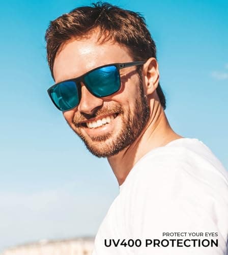 KALIYADI Polarized Sunglasses for Men, Lightweight Sun Glasses with UV Protection for Driving Fishing Golf