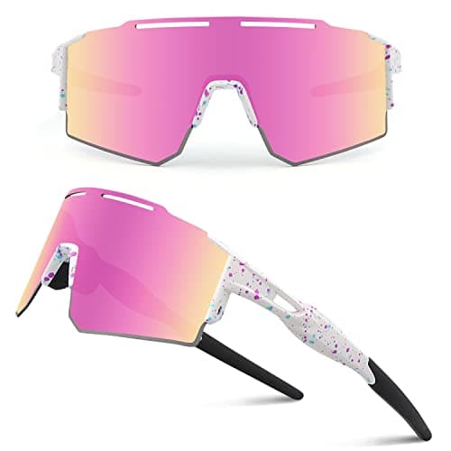 Ukoly Cycling Sunglasses for Men Women with 3 Interchangeable Lenses, Polarized Sports Sunglasses, Baseball Sunglasses