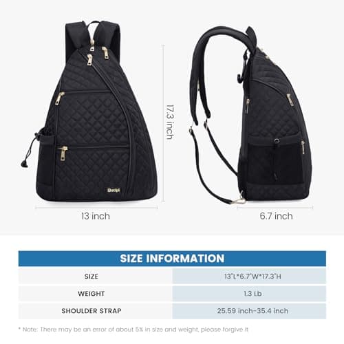 Sucipi Women's Pickleball Backpack - Quilted Crossbody Sling Bag for Tennis & Pickleball Paddle