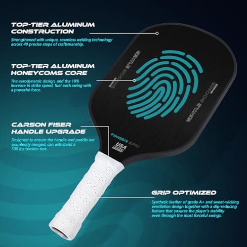 GBS Pickleball Paddles, All Aviation Aluminum Technology with Graphite Pickleball Paddle Surface and Cushion Comfort Grip, Ideal for Novice and Pro Players - USA Pickleball Approved