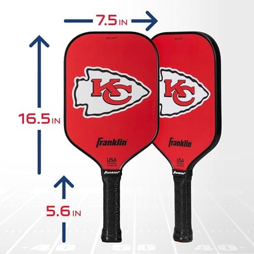Franklin Sports NFL Pro Pickleball Paddle – 13MM Signature Series Pro Pickleball Paddle with MaxGrit Surface - Official NFL Team – USAP Approved - Premium Quality - Authentic NFL Team Logos